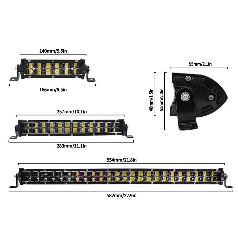 5.5" 13.7" 21.8'' 6D lens LED Bar for Off Road barra LED 4x4 Work Light bar Double Row Light Driving Front bumper Grille