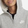 Nike Letter Embroidered Hooded Long Sleeve Jacket Kids Jackets Gray FD3017-063