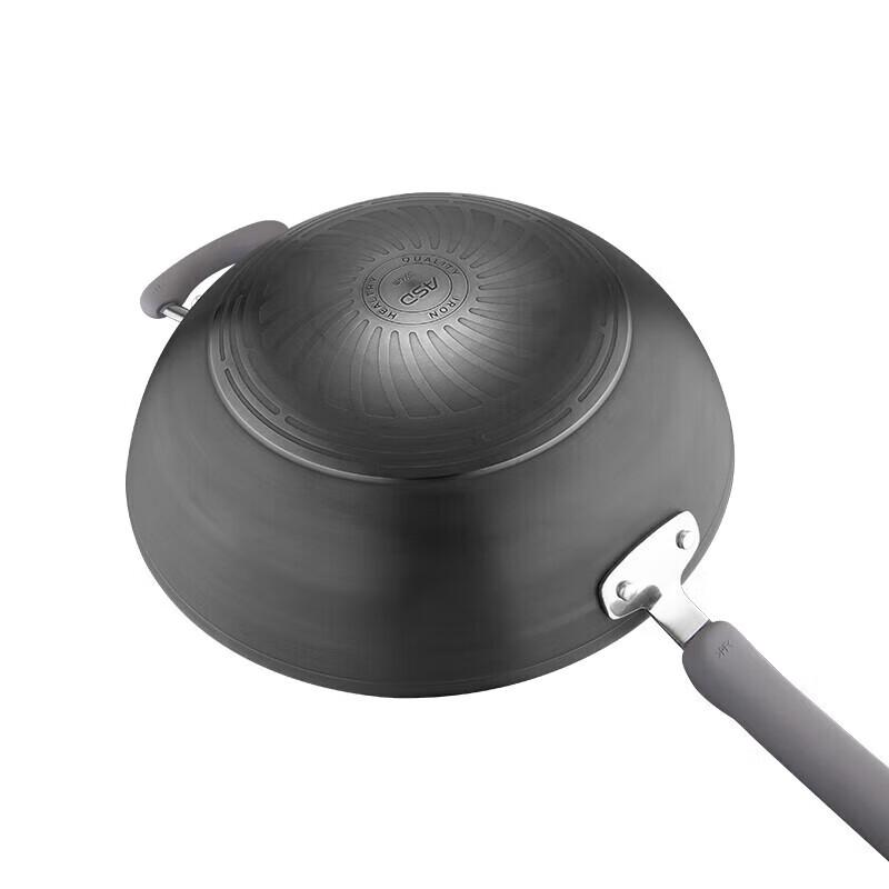 ASD 32CM Uncoated Cast Iron Wok
