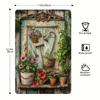 Vintage Floral Metal Tin Sign, Rust - Proof & Waterproof Iron Wall Art, Rustic Garden Scene with Gardening Tools