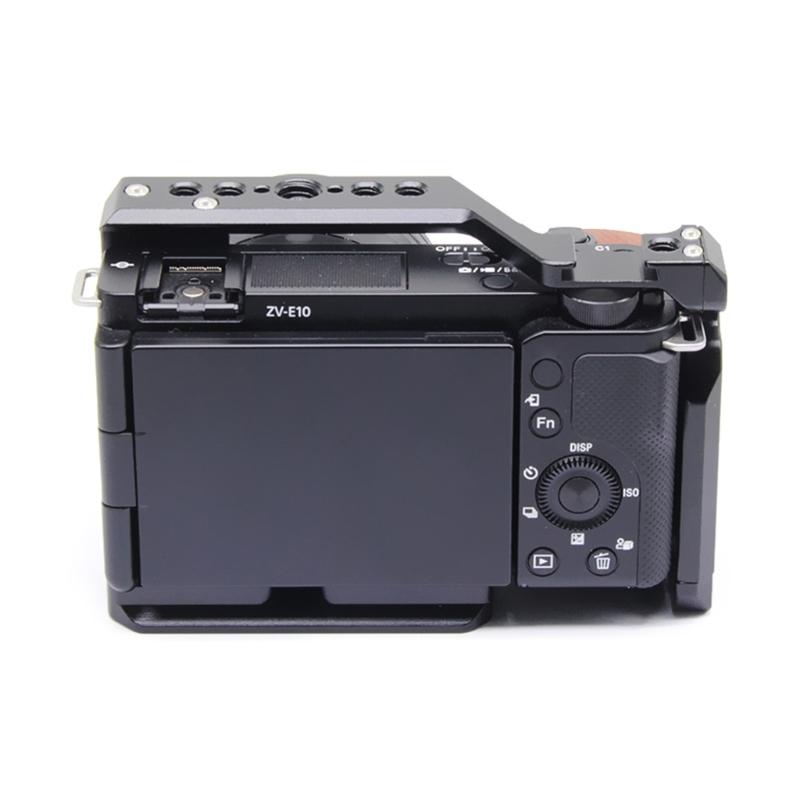 Metal Cage with Wood Handle for Song zve10 Video Shootings Accessories Cold Shoe Mics Light Extension