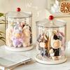 Clear Display Stand Plush Doll Storage Box with Lid 360-Degree Rotating Transparent Design Stackable Dolls Figures Display Case
