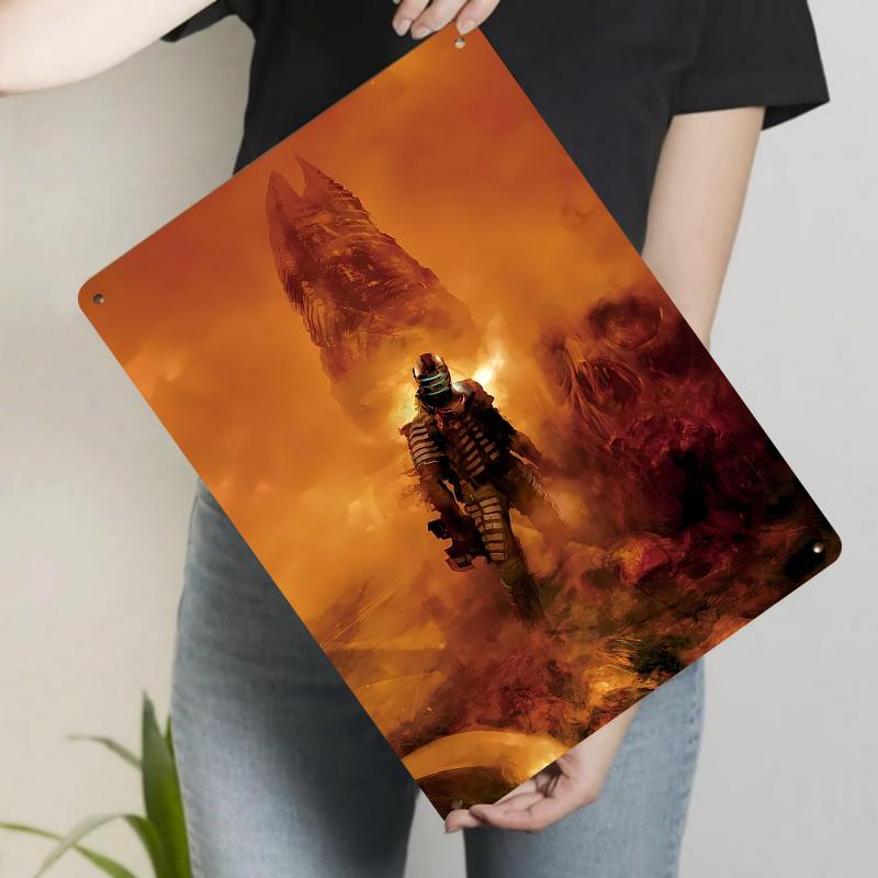 Dead Space Isaac Clarke in Apocalyptic Landscape Custom Metal Wall Art Decor for Game Room 20x30cm（7.8x11.8inch）