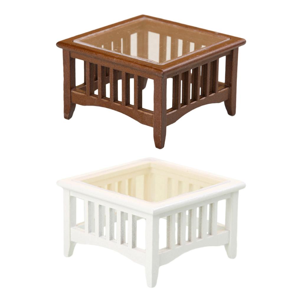 Dollhouse Furniture Mini Wooden Tea Table Dollhouse Miniature Model Doll House Decoration Doll House Accessories 1:12