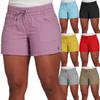 Pantalones de verano para mujer, pantalones cortos deportivos informales con bolsillos grandes y cintura alta elástica