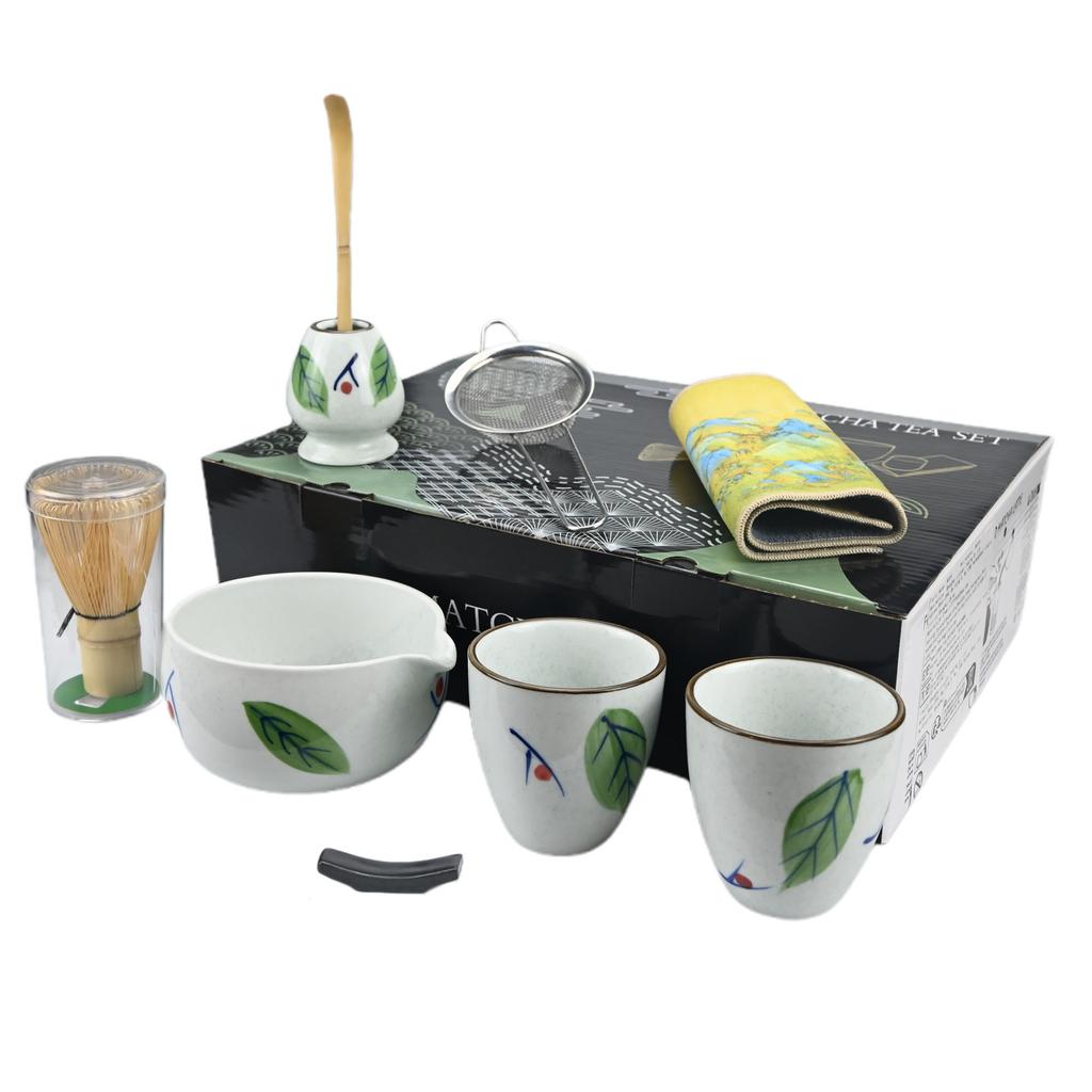 9pcs Japanese Matcha Set Matcha Bowl With Mouth Song Dynasty Tea Tip Tool Matcha Whisker Stand