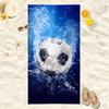 New Football Beach Towel Soccer Themed Microfiber Bath Towel for Adults Seaside Quick Dry Towel