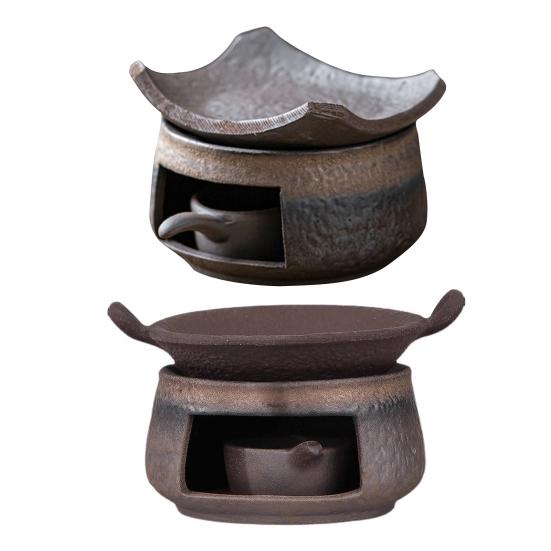 Keramischer Teewärmer Aromatherapie Kerzendiffusor zum Erwärmen von Teekannen Heim Büro Meditationsdekor Retro-Stil Atmosphärenverstärker