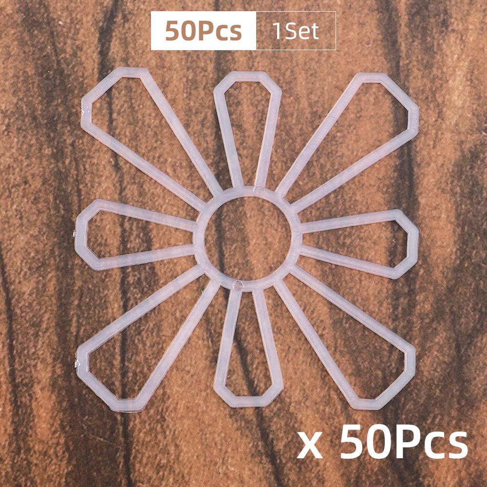 

50pc DIY White Plastic Mesh Flower Lining - Eight-Petal Pattern Crocheted Design, Ideal for Homemade Bags & Clothing Decoration белый