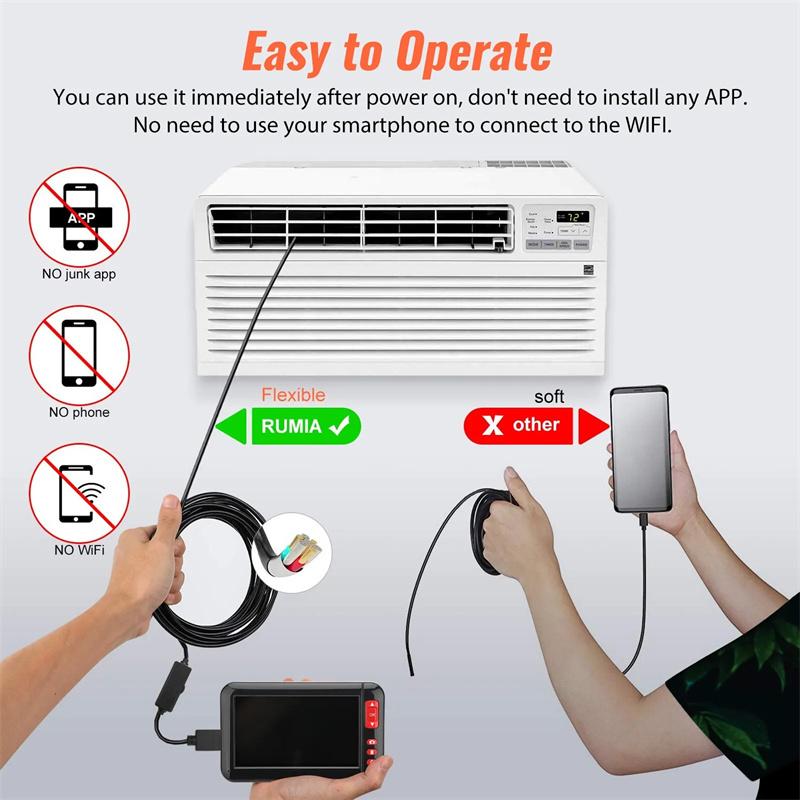 8mm 4,3 Zoll Bildschirm Industrie Endoskop Kamera Hd1080P Monitor Auto Inspektion Borescope Objektiv 8 LEDs Wasserdichtes USB-Kabel