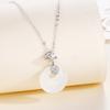 Sansheng has apricot white chalcedony safety buckle necklace for women, niche retro fashion high-end lucky brand necklace for women