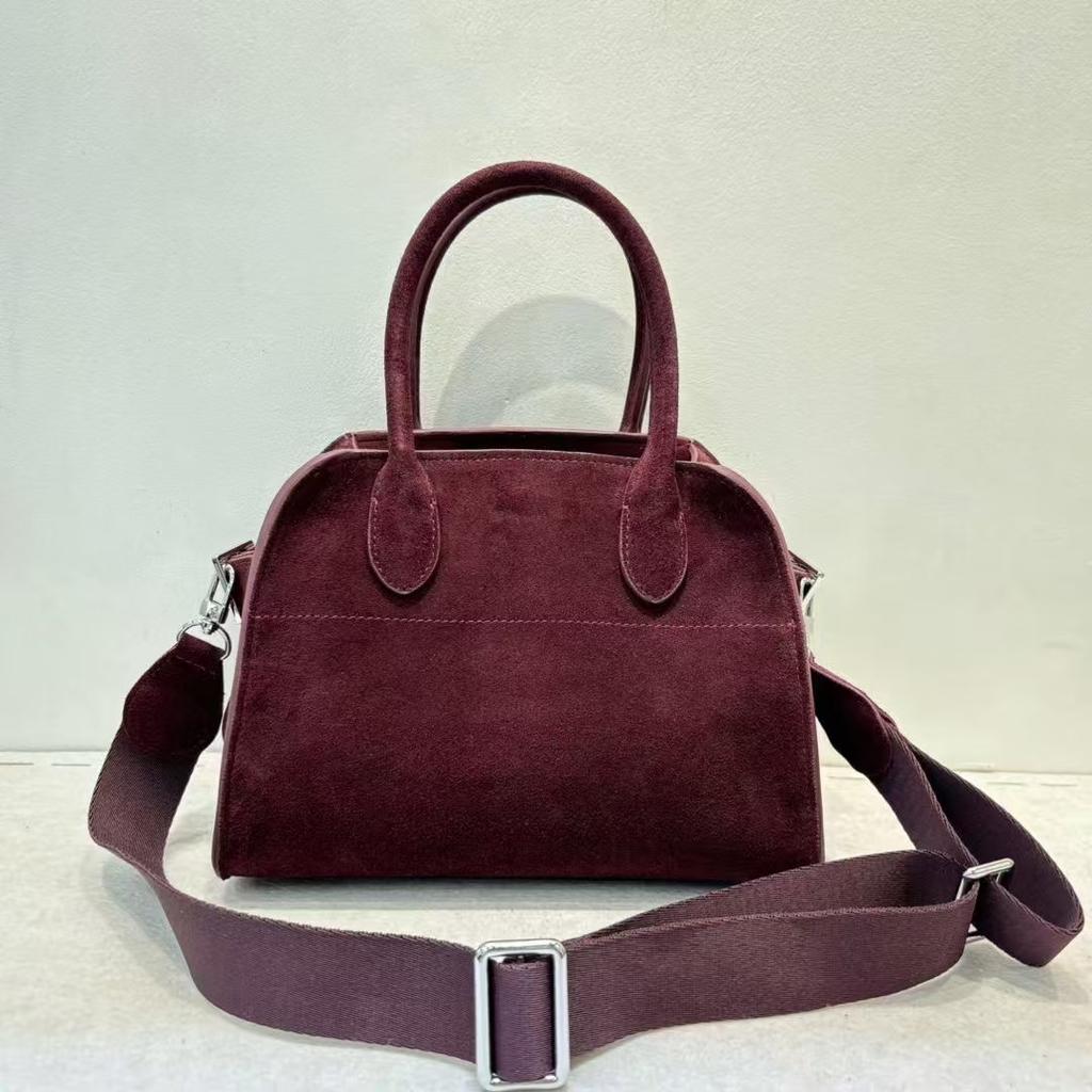 Leather Maillard Leather Velvet Top Tote Bag Women'S Large Capacity Cowhide Commuter Shoulder Bag