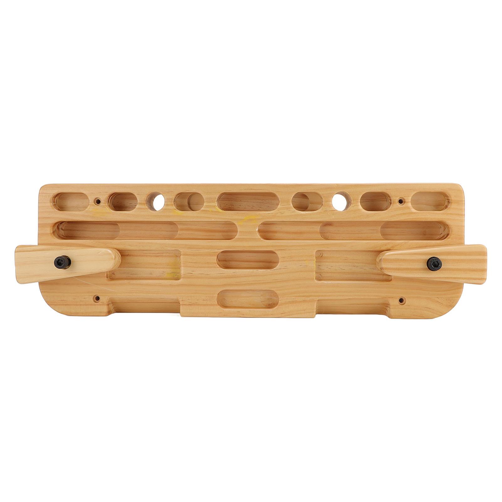 

Training Hang Board Solid Wood Various Grip Hole Enhanced Strength Exercise Compact Climbing Finger Board for Home Gym