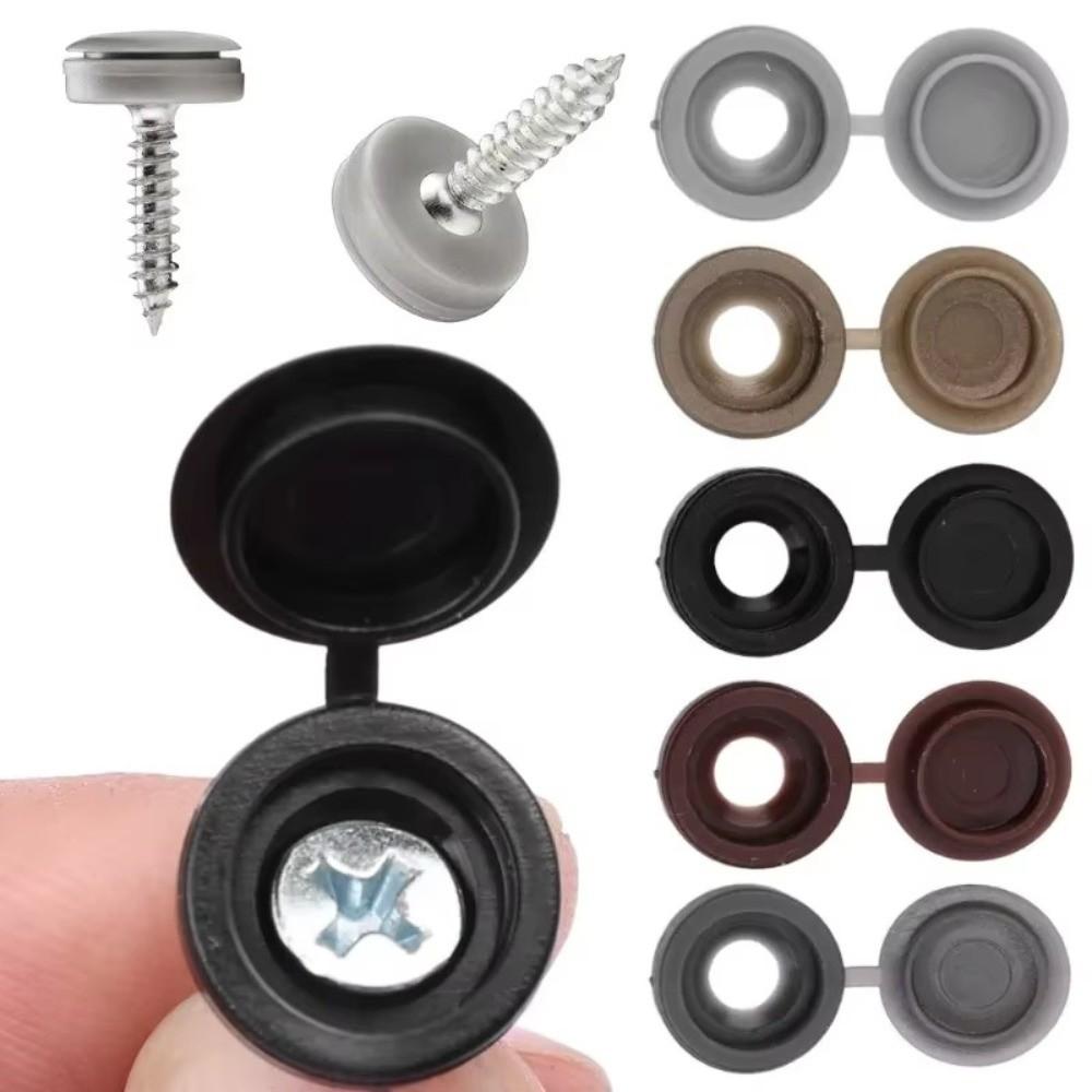 100PCS Durable Universal Fit Screw Protective Covers Snap Protective DIY Cross Screw Caps Fold Snap Cap Furniture Hardware