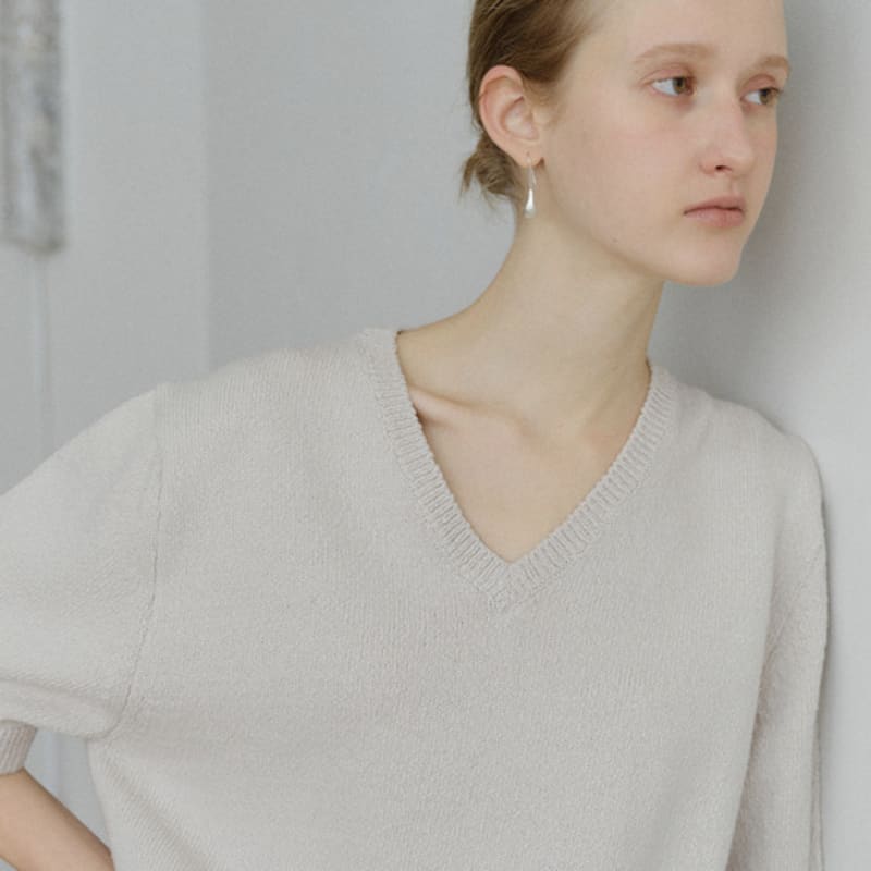 ovbeige [VEI] 925silver BOWL HOOK EARRINGS