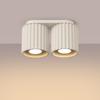 Modern Beige Oval Ceiling Lamp 21 Cm Fluted Spots 2Xgu10 10W Aura Sollux Lighting