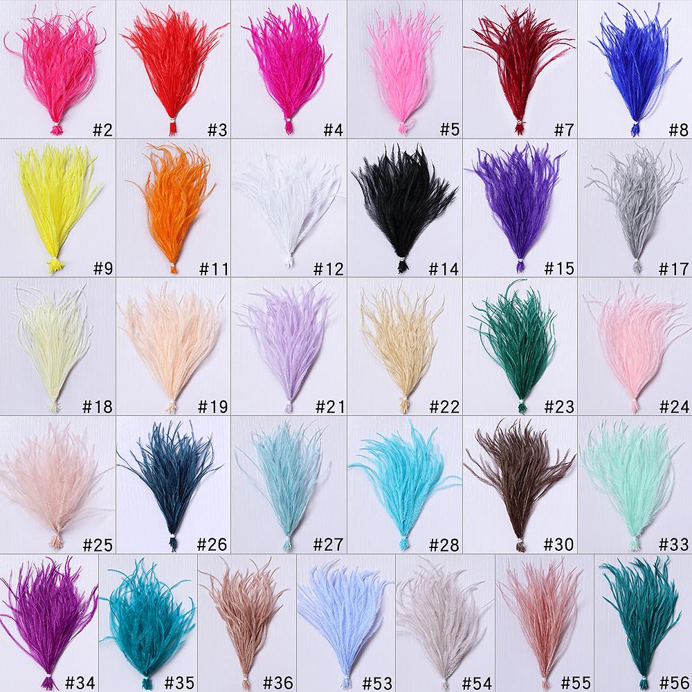 Feather1 Bundle Piume di Struzzo Naturali Filo Colorato 10-15/15-18CM Piumaggio Soffice Per Abiti Borsa Decorazione Artigianato Cucito
