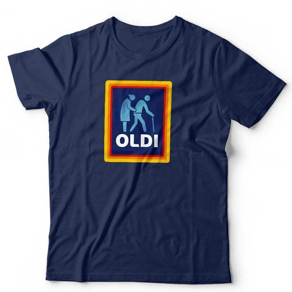 

Oldi Tshirt Unisex Funny Humour Joke Fathers Day Aldi Parody Old Birthday S