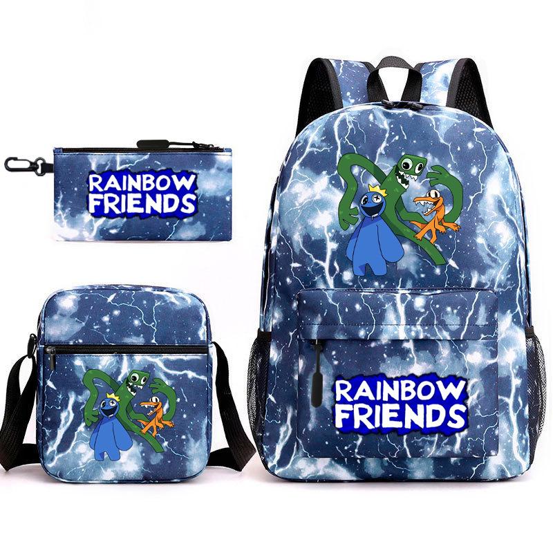 Rainbow Friends Surrounding Backpack Elementary School Student Starry Sky School Bag Three-piece Set