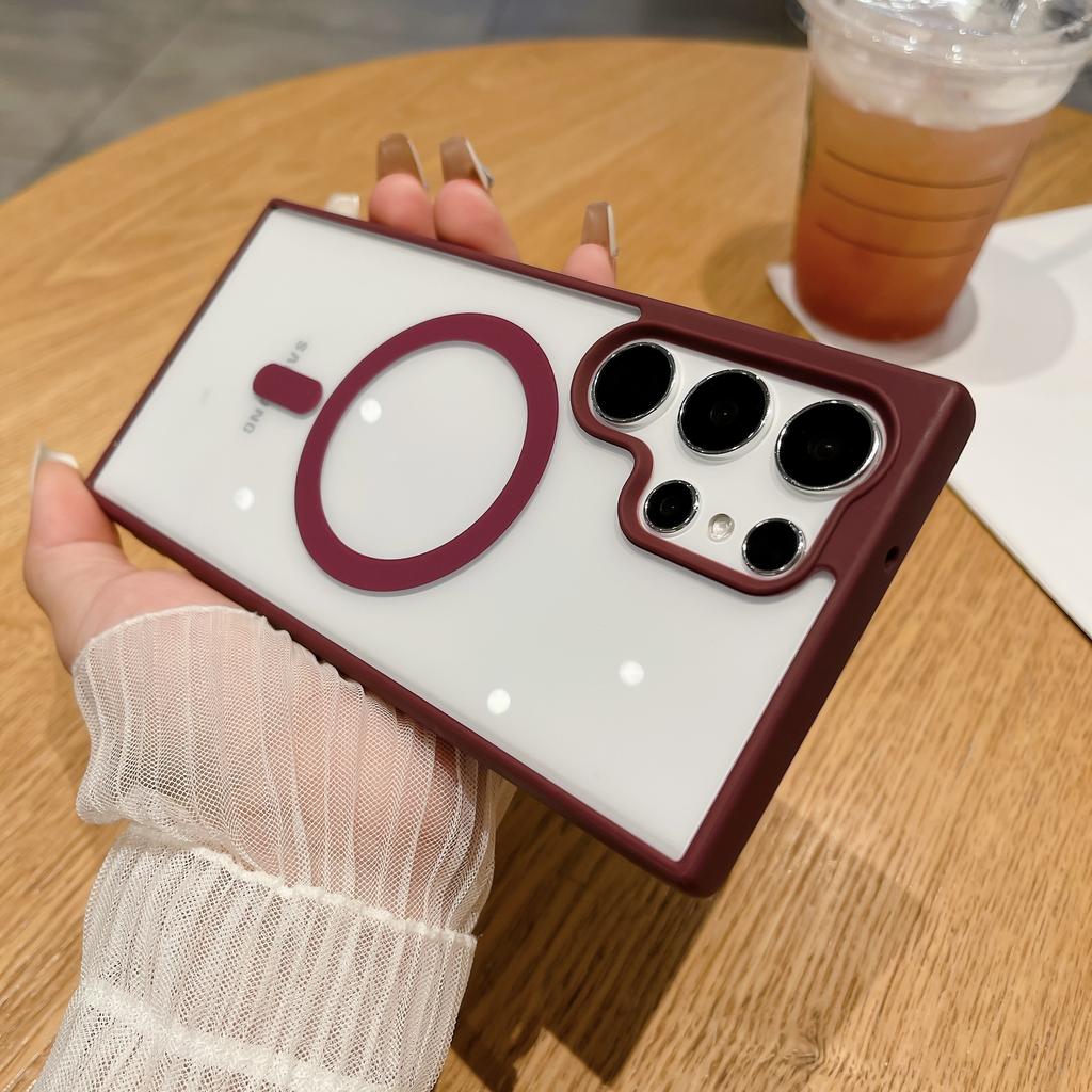 Acrylic Transparent Magnetic Suction Suitable for Samsung S25 Ultra Matte Mobile Phone Case S24U Niche Advanced Sense Anti Fall Case