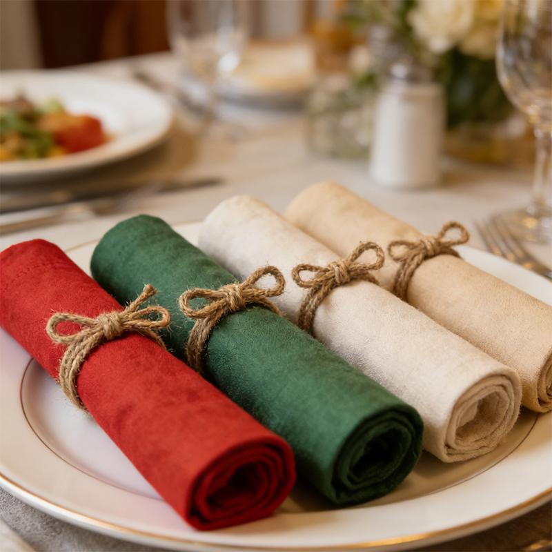 1Pc Bowknot Hemp Rope Napkin Ring Hand Woven Hemp Rope Serviette Ring Wedding Party Home Dinner Table Decor Napkin Holder