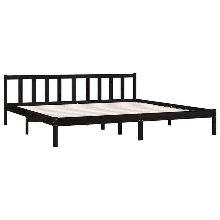 VidaXL Cadre de lit Noir Bois de pin massif 200x200 cm