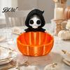Kreative Halloween-Geschenkideen Süßigkeitenschale, 3D-gedruckter Sensenmann Snackhalter Schale, Gruselige festliche Party Tischdekoration Skelett Servieren