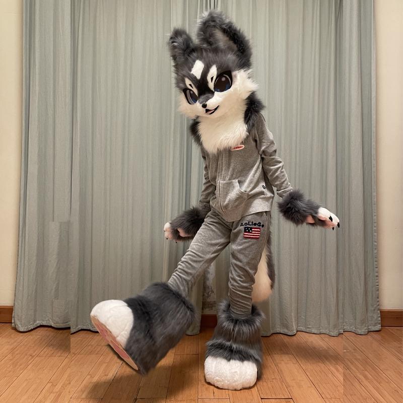 In Stock Fursuit Testa Economica Testa Animale Costume Gatto Testa Pelosa Kemono Cane Carino Testa Costume Gioco di Ruolo
