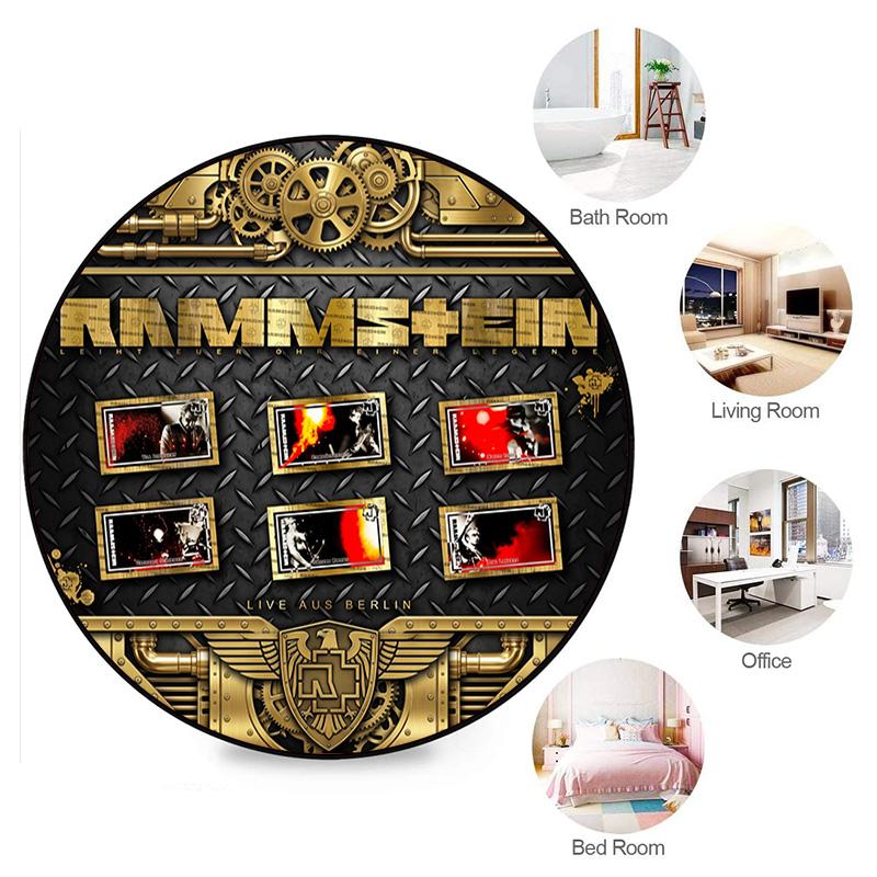 Famous German Rock Heavy Metal Band Rammstein Tile Lindemann Circular Carpet Decoration Anti Slip Home Table and Chair Mat Aisle Door Mat Carpet D15