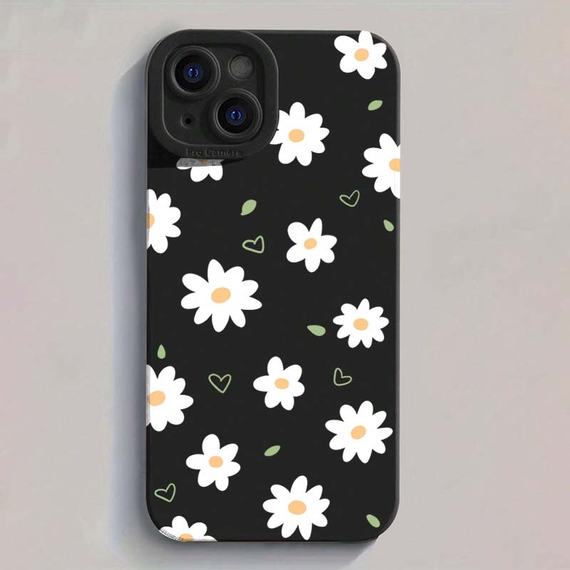 Beautiful Daisy Floral Heart Gentle Style Phone Case For IPhone 17 16 15 14 13 12 11 Series Pro Max Plus Protection Trendy Cover