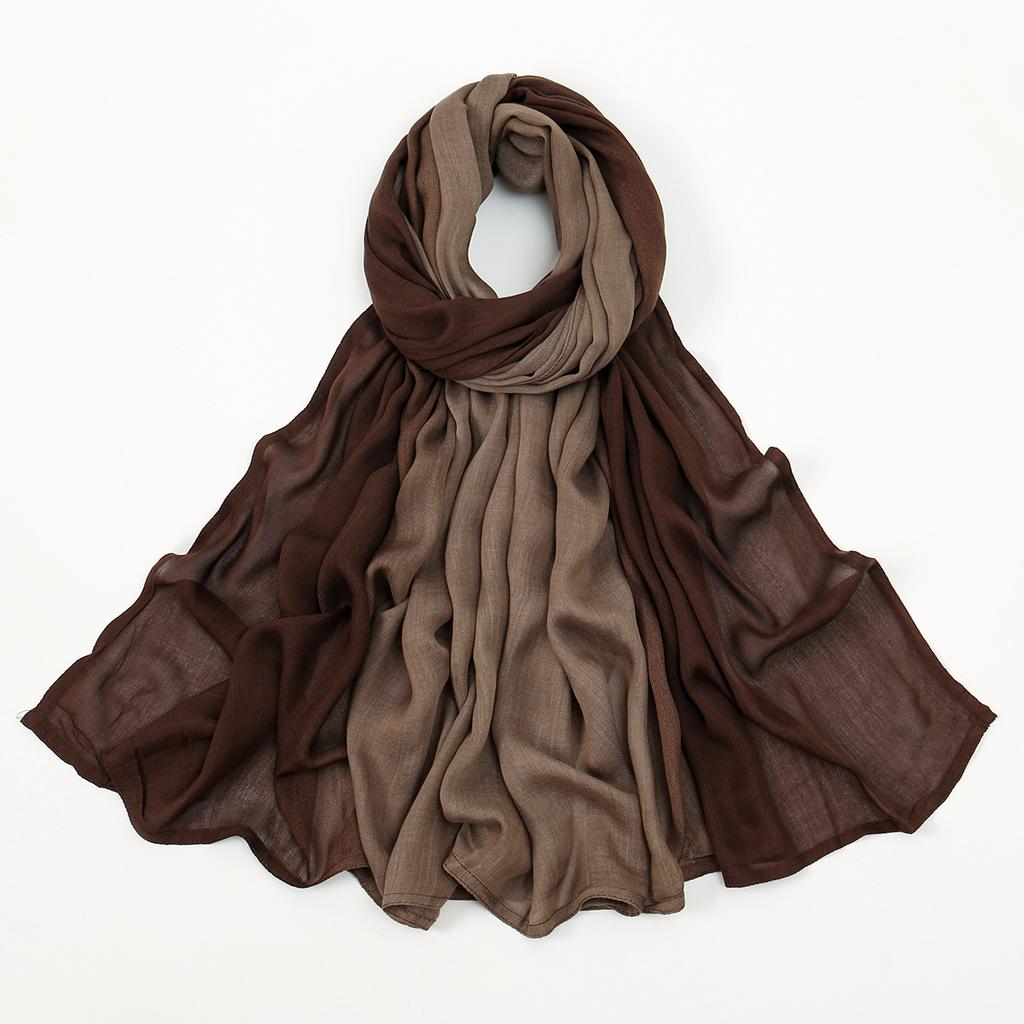 New Arrival Gradient Cotton Rayon Hijab Scarf For Women Muslim Hiabs Ombre Big Size Shalws Headscarf Wraps Headband Islam Turban