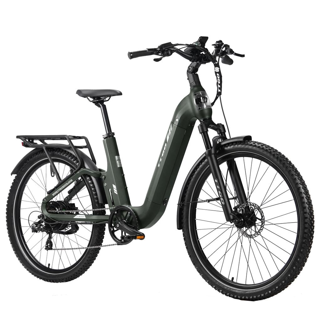 TTGO E-SUVO Miejski Elektryczny Rower Komutacyjny Silnik 250W Bateria 48V15Ah Opony 27,5 Calowe Prędkość 25KM/H Zasięg 120KM E-Rower Terenowy