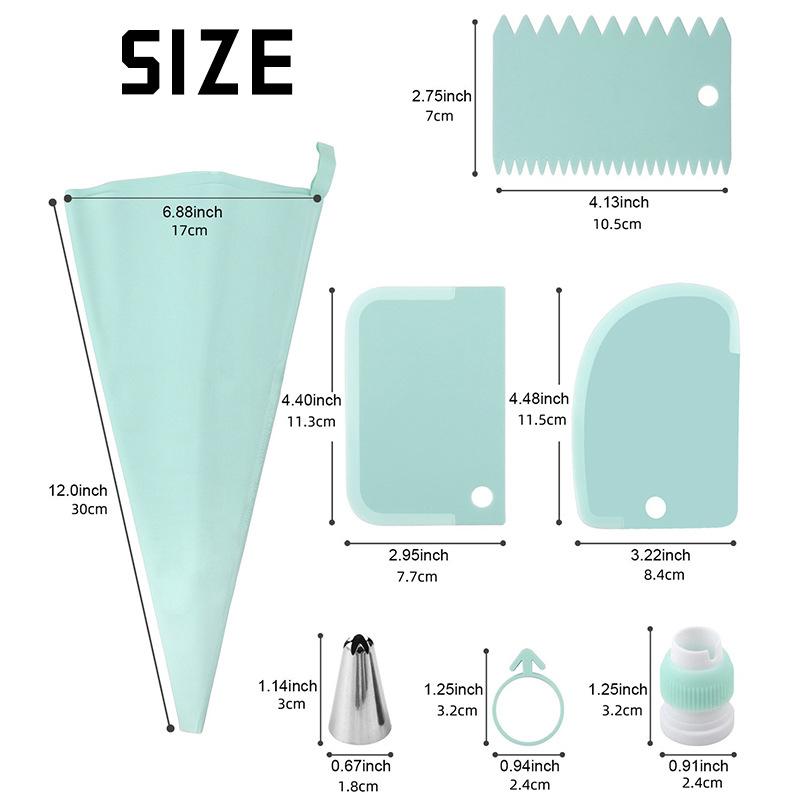 Stainless Steel Kitchen Baking Cake Decorating Tool Silicone Piping Nozzles
