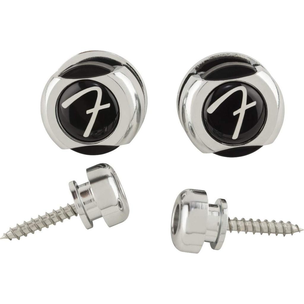Fender Infinity Chrome Strap Locks Secure Guitar Strap Pins for Electric & Acoustic Guitars
