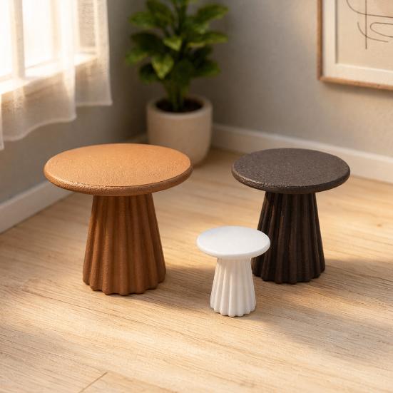 Dollhouse Miniature Round Table, Mini Side Table Model, Dollhouse Living Room Tiny Table Decor, 1:12 Dollhouse Furniture Accessories