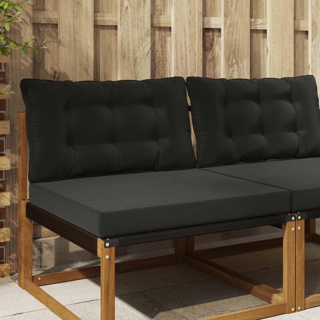 Outdoor Sofa Cushions 2 Pcs Black Polyester