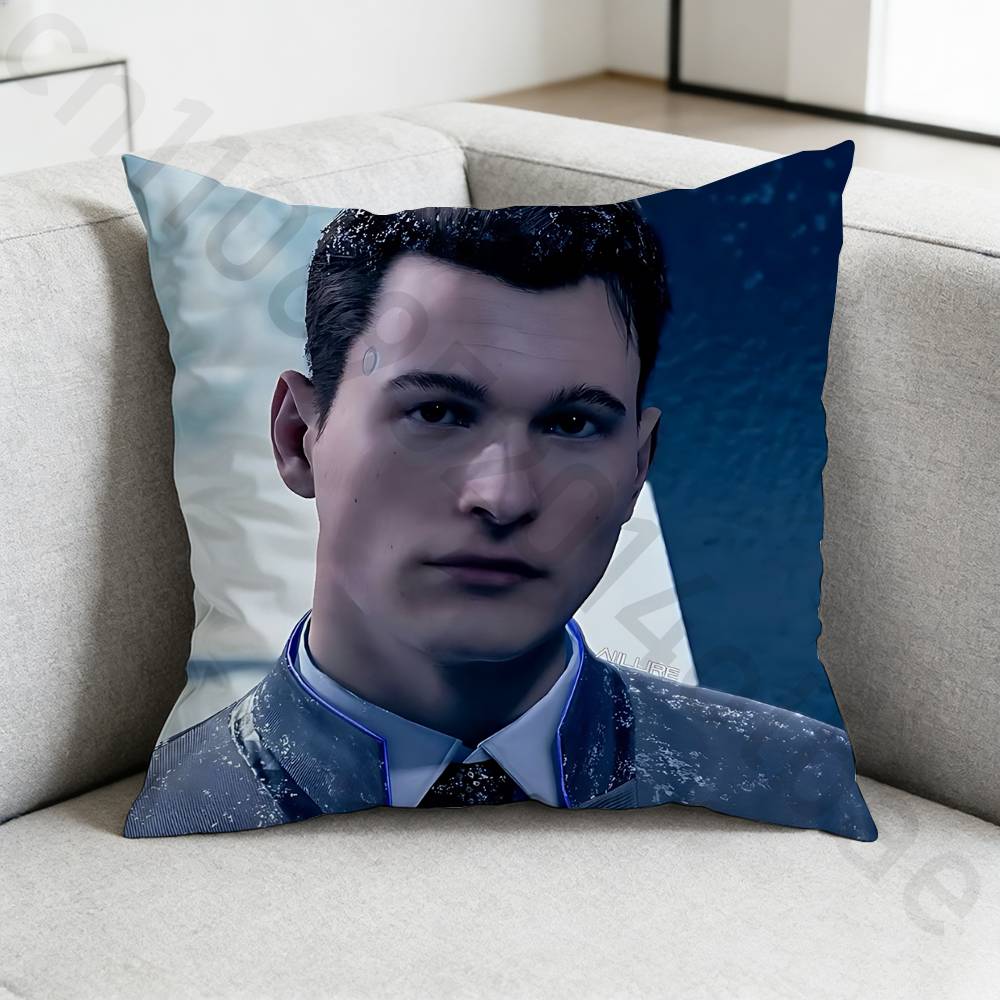 DDetroit Become Human Game Pillow Case Sofa Living Room Bedroom Headboard Backrest Cushion Square Cushion Nap Time