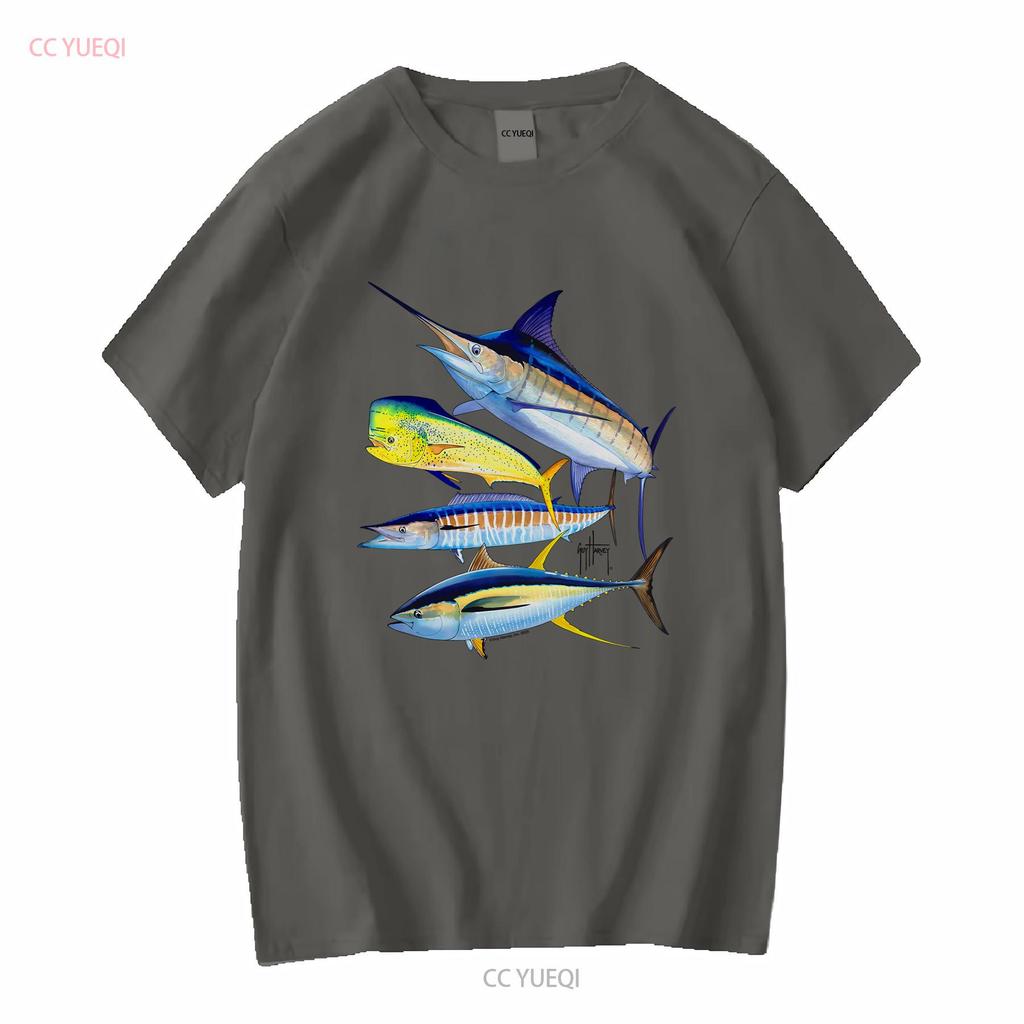 Guy Harvey AFTCO T-Shirt Herren Klein S Blau Angeln Marlin Strand lange oder kurze Ärmel vintage Gewaschen Unisex Dehnbar Mode