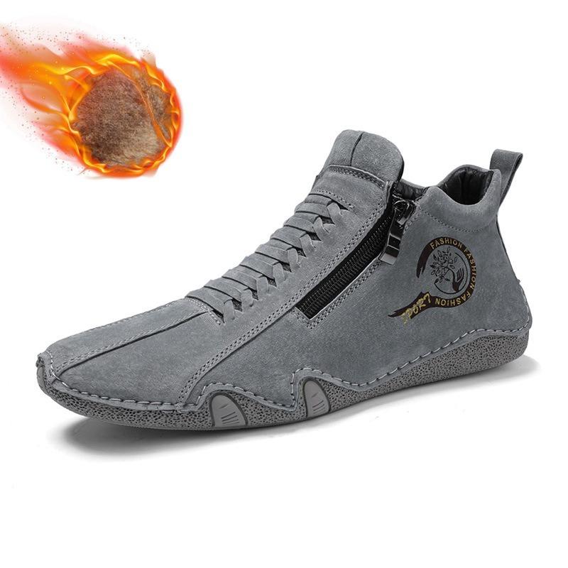 Fashion Mens Shoes 2025 New Zipper Designer Men's Boots Autumn Winter Mid-top Men Casual Shoes Lightweight and Comfortable Walking Flats