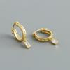 Fashion Jewelry Gold Plated 925 Sterling Silver Geometric Drop Hoop Earrings for Women Wedding Birthday Mother's Day Gift