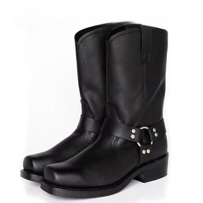 Größen 48 High-End Luxus Retro Cowboystiefel Herren Mittelhohe Westernstiefel Herren Leder Mann Schlupfschuhe Winter Ritterstiefel Stiefeletten