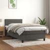 Vidaxl Continental Bed with Mattress, Dark Grey Velvet, 90X200 Cm