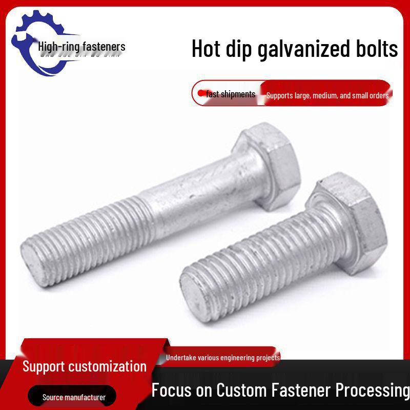 4.8 Grade Hot-Dip Galvanized Hex Bolts for Photovoltaic & Wind Power Systems