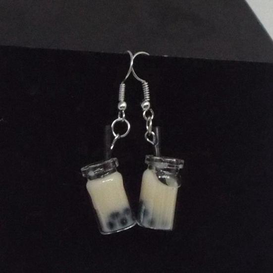 Hooks Earrings Bubble Tea Long Dangle Women Drink Drop Earrings Jewelry for Party