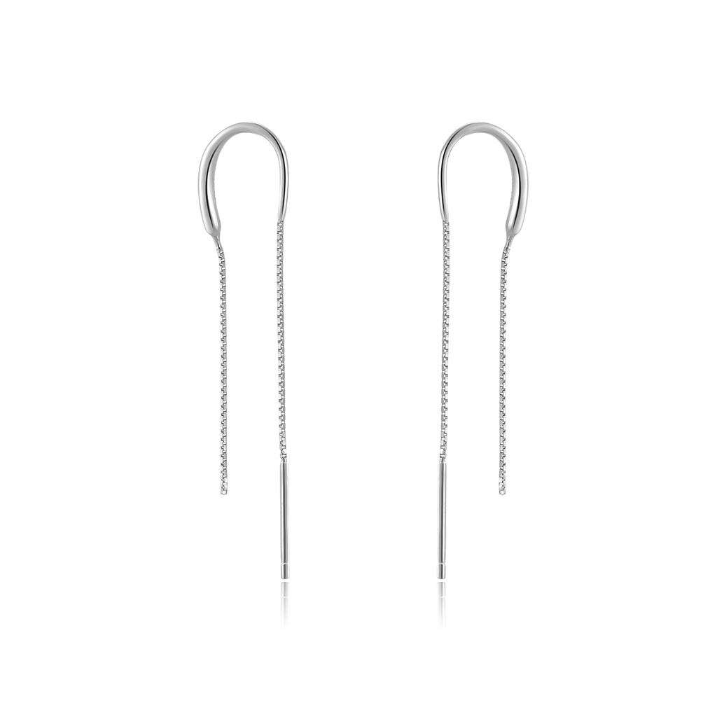 DPLAOPA 925 Silver Long Chain Drop Earring Fine New Simple Delicate Party Birthday Gift Jewelry For Women