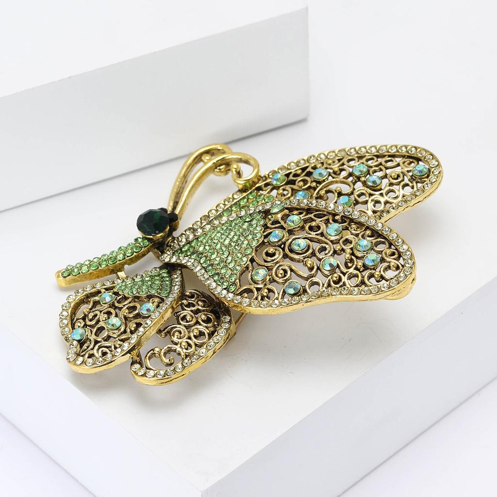 Vintage Alloy Rhinestone Big Butterfly Brooch Exquisite Fashion Women'S Suit Cardigan Corsage Ornament Pin