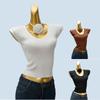 Shoulder Bag Sleeveless Waist Hugging Temperament Summer Outer Wear Knit Sweater Slim Fit Inner Wear Slimming Small Flying Sleeve Vest Top Women