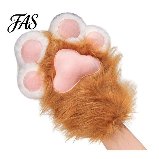 Flauschige Pfotenhandschuhe 1 Stück Tierhandschuh Stiefel Plüsch Pelzig Schuh Niedliche Katze Cosplay Zubehör für Kostümpartys Thema Weich