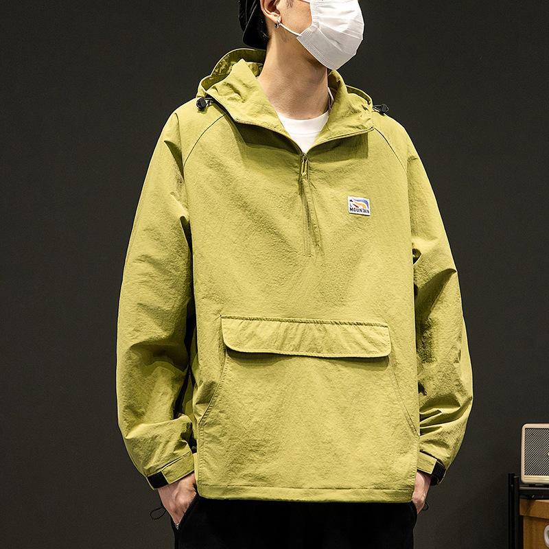 

Мужская куртка Advanced Sense Trend Baggy All-in-one High School с капюшоном и полумолнией, осенняя куртка с защитой от складок S