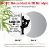 2D Flat Aluminium Bathroom Sign with Black Cat Pattern - Funny Decorative Sign & Plaque - Ideal for Bathroom Wall Decoration - Home Hanging Decor for